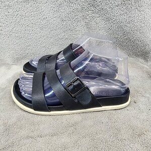 Blondo Shoes Womens Size 6 Selma Black Leather Slip On Strappy Sandals